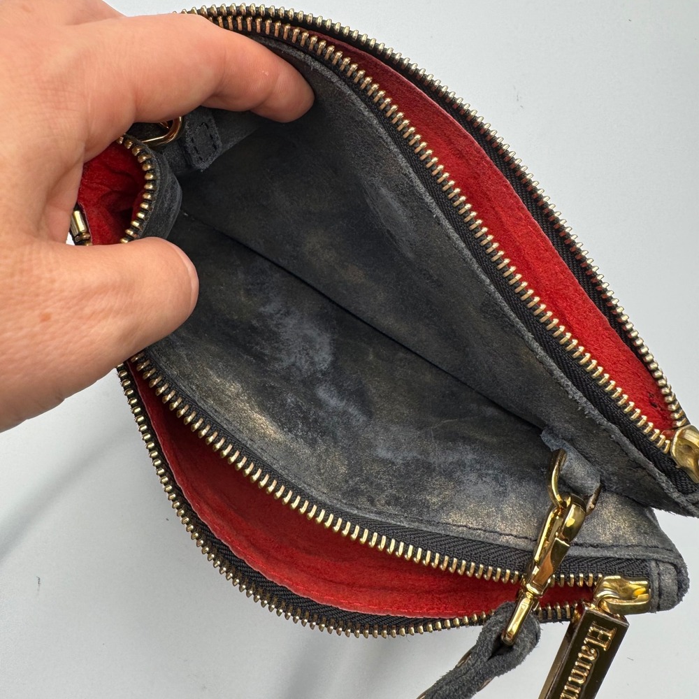 Hammitt Los Angeles VIP Small Crossbody Bag Black Gold Distressed Leather Rivet - Picture 10 of 14
